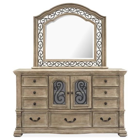 Magnussen Home Marisol Traditional 9Drawer Dresser and Mirror Set